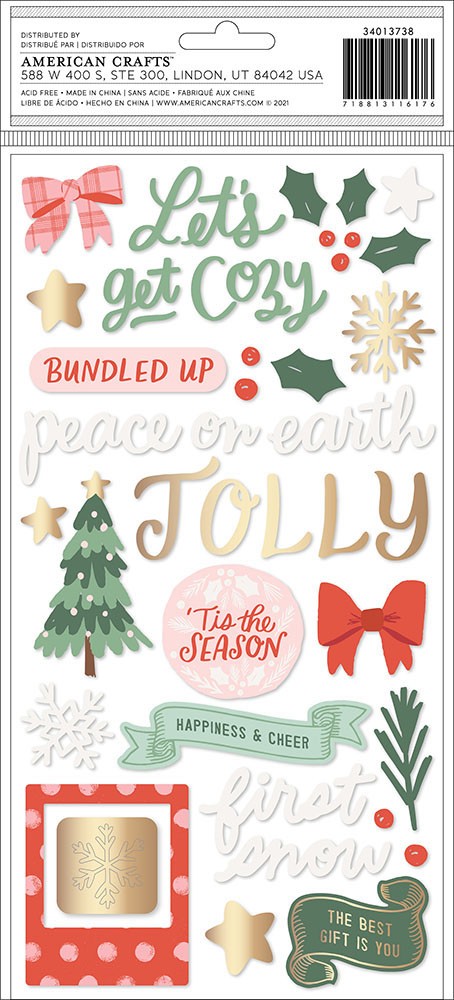 Stickers Frases All Is Bright Mittens