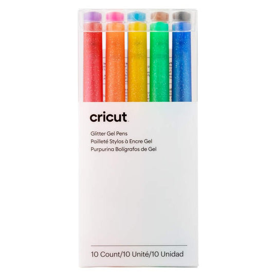 set de plumas de gel glitter cricut