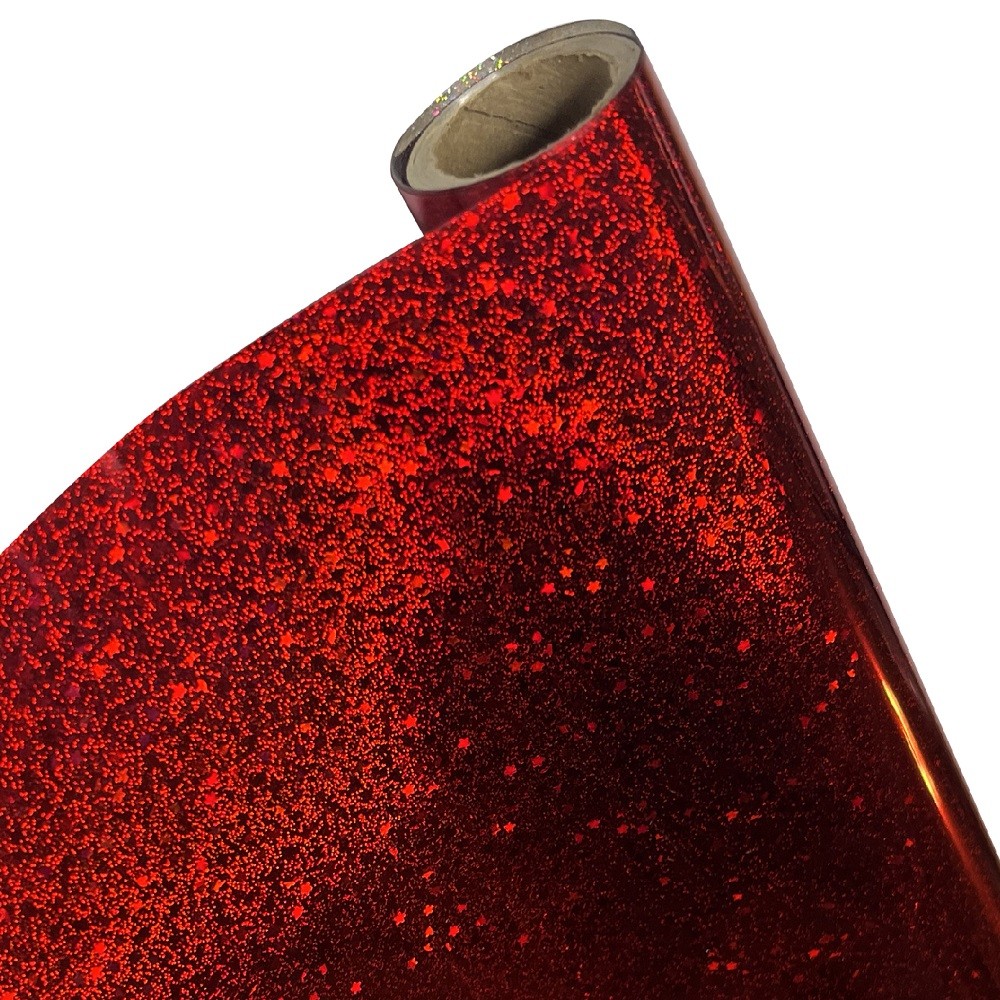 L- FOIL P/IMP LASER LUMINOS GLITTER ROJO 12 PULG X 25 PIES R