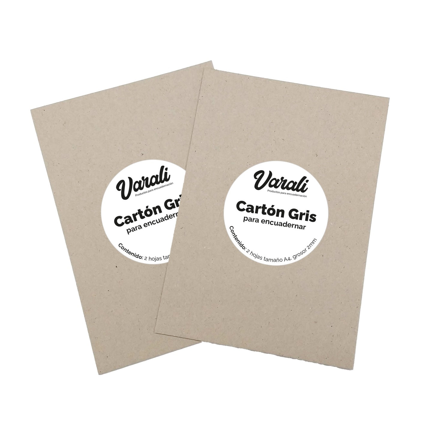 CARTON GRIS P/ENCUADERNAR 2PZ 2MM CORTE A4 000623 VARALI