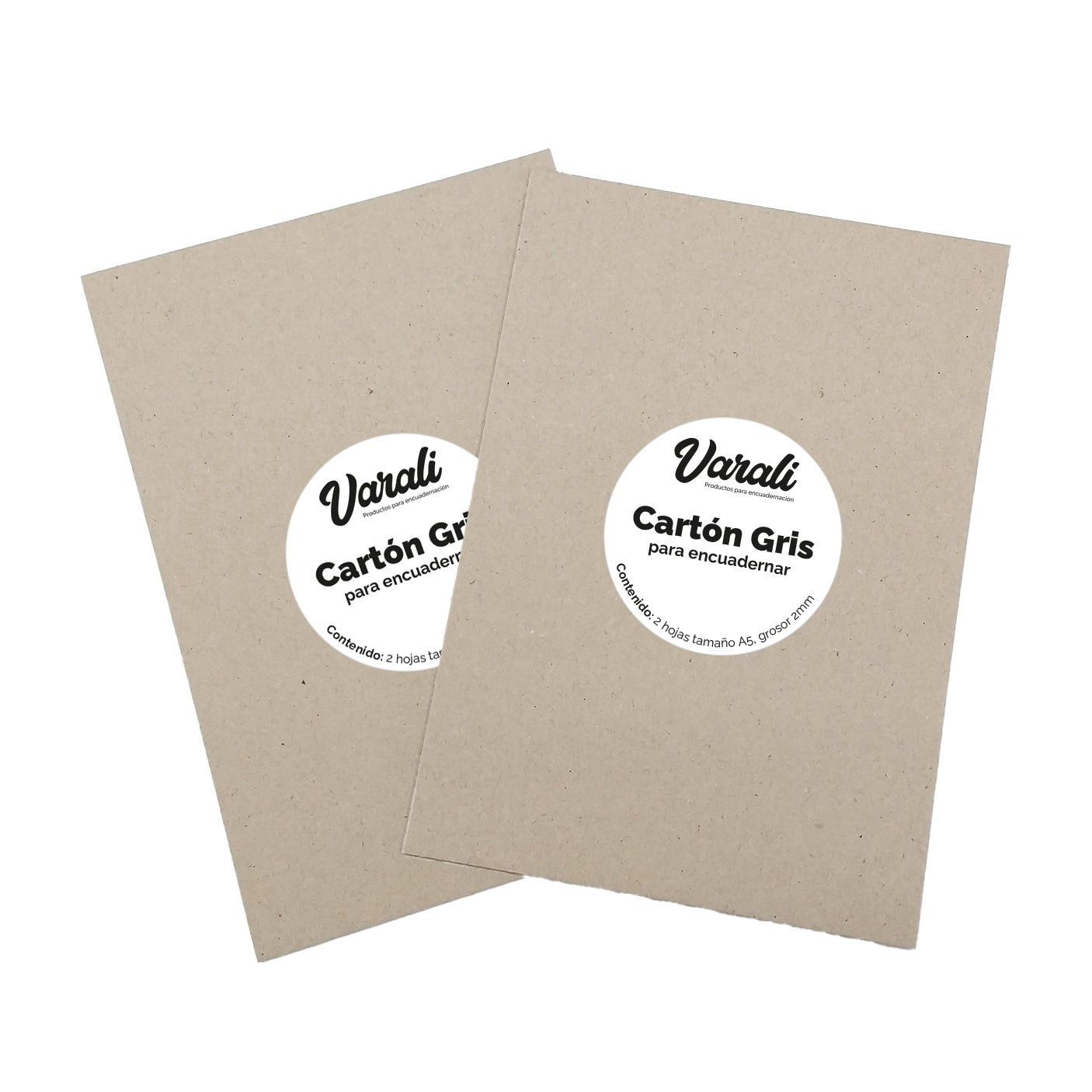 CARTON GRIS P/ENCUADERNAR 2PZ 2MM CORTE A5 000623 VARALI