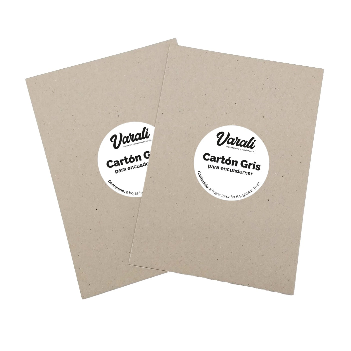 CARTON GRIS P/ENCUADERNAR 2PZ 3MM CORTE A4 000625 VARALI