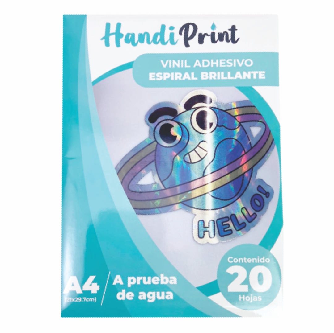 L- VINIL ADH ESPIRAL BRILLANTE INKJET A4*20 HANDI PRINT