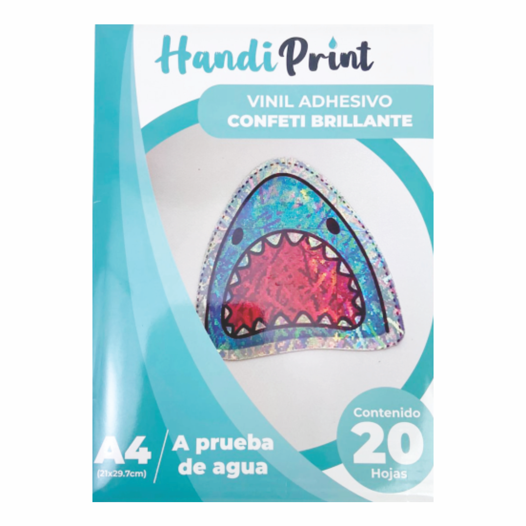 L- VINIL ADH CONFETI BRILLANTE INKJET A4*20 HANDI PRINT