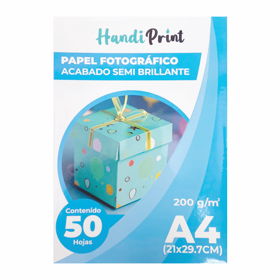 PAPEL FOTOGRAFICO SEMI BRILLANTE A4*50 200GSM HANDI PRINT