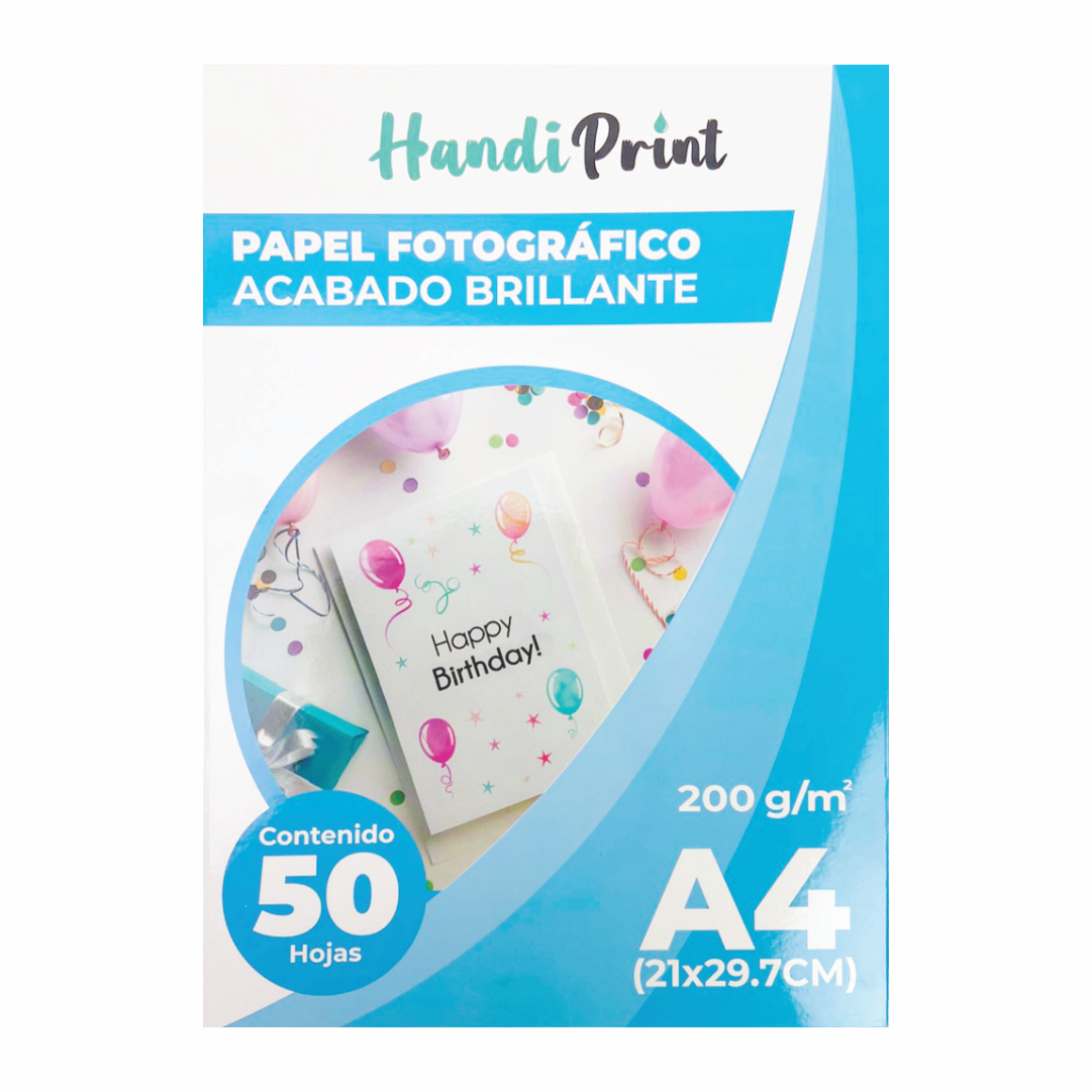PAPEL FOTOGRAFICO BRILLANTE A4*50 200GSM HANDI PRINT 1138