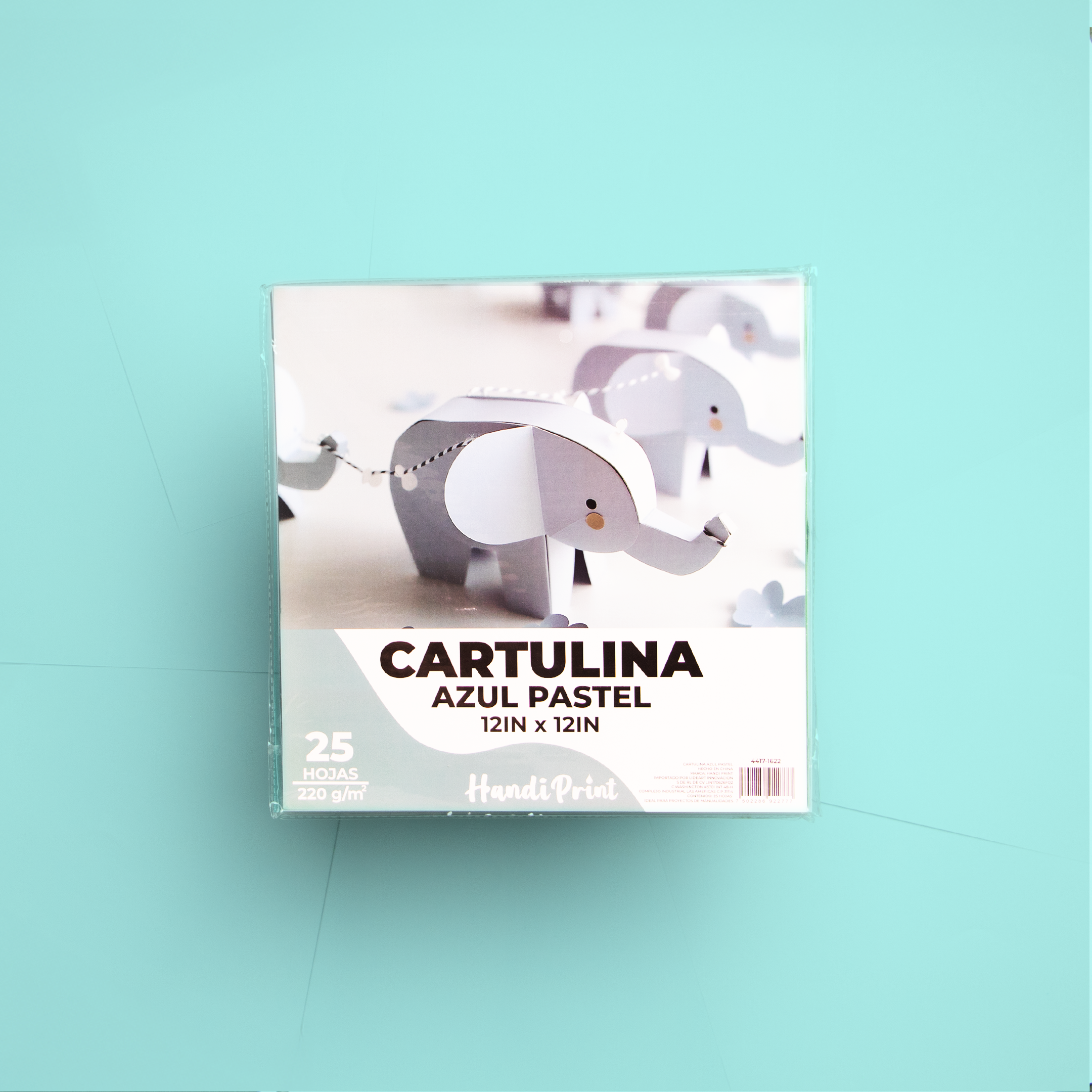 PAQUETE DE CARTULINAS 12X12" PAQ. 25 PZA HANDI PRINT