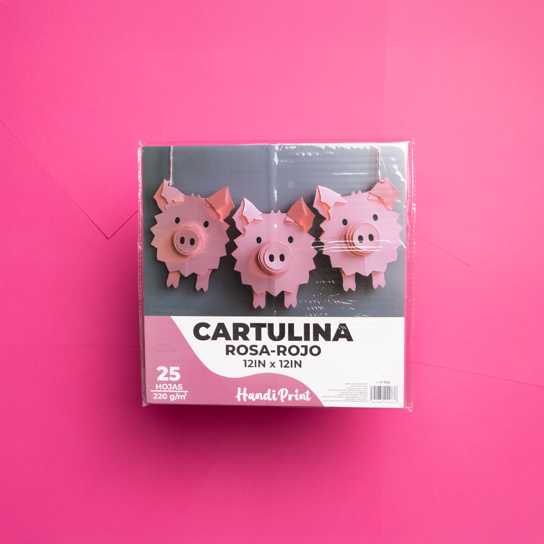 PAQUETE DE CARTULINAS 12X12" PAQ. 25 PZA HANDI PRINT