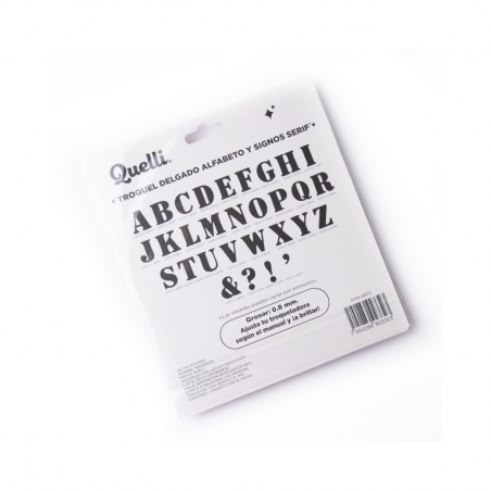 TROQUEL DELGADO ALFABETO Y SIGNOS SERIF QUELLI