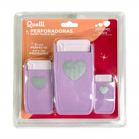 SET PERFORADORAS CORAZONES 3 PZAS QUELLI